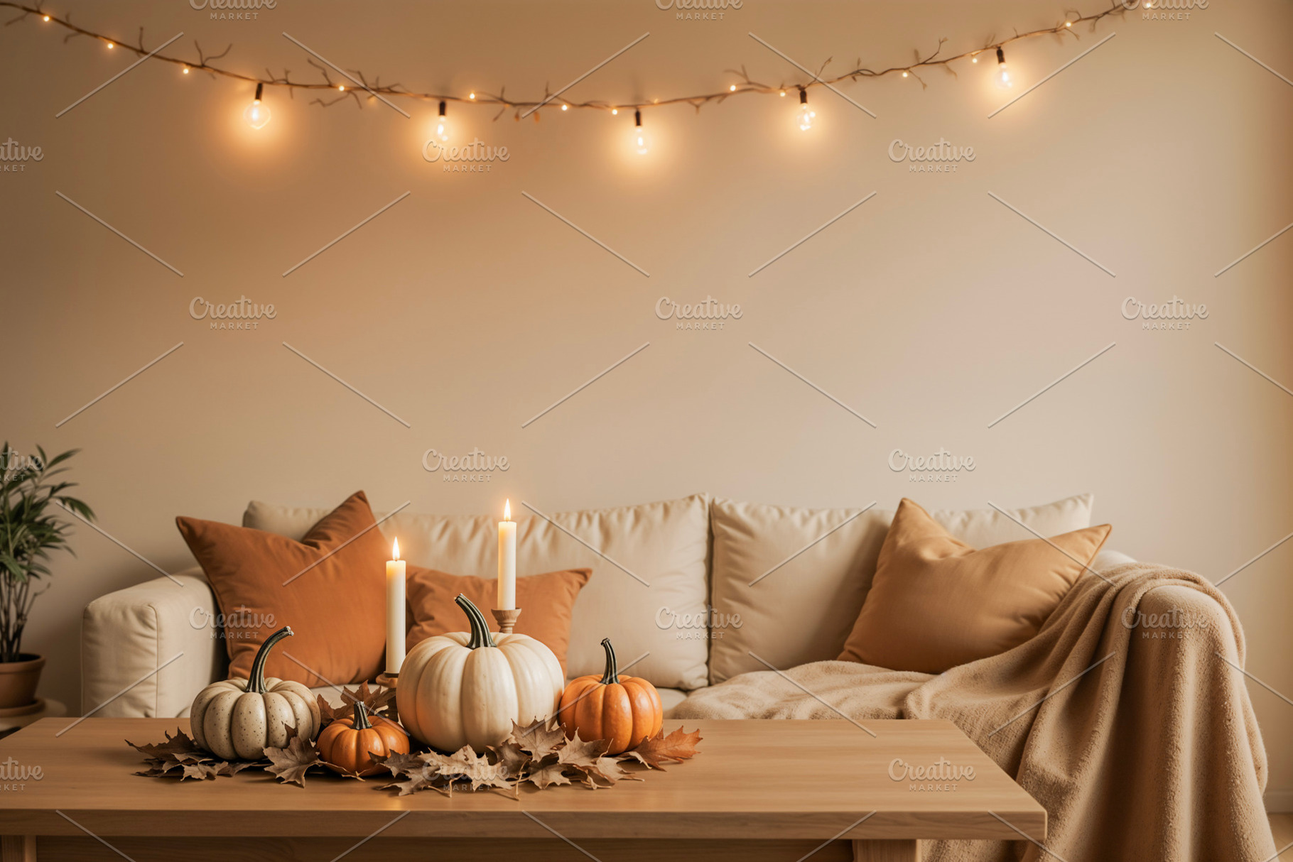 Minimalist autumn living room, a Photo by rarrarorro