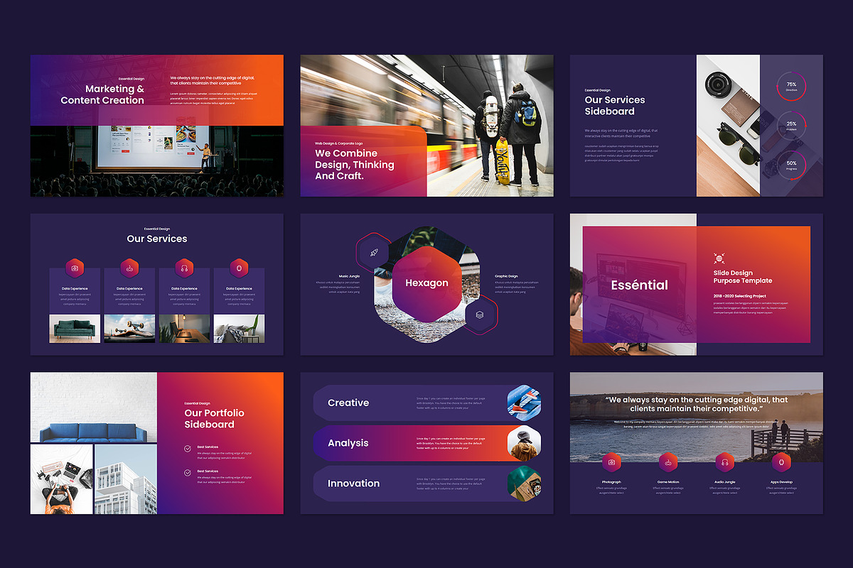 HEXA Presentation Template Design, a Presentation Template by Rocketstill (Photo 5 of 16)