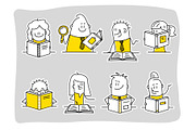 Stick Figures Reading, an Education Illustration by Anna Semenchenko (Thumbnail 3 of 4)