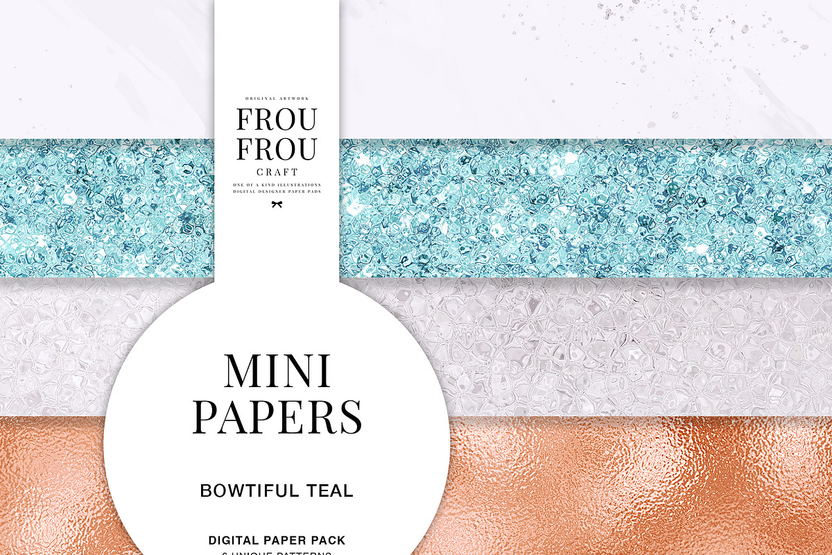 Copper Blue Marble Mini Papers, a Pattern Graphic by Frou Fou Craft (Photo 1 of 7)