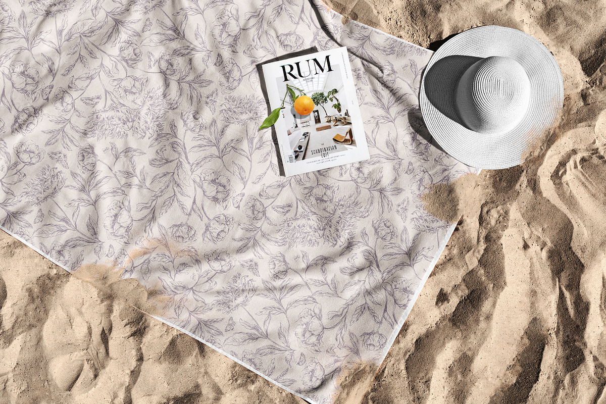 Subtle Hand Drawn Blossom Flowers, a Wallpaper Graphic by MalyskaStudio (Photo 10 of 10)