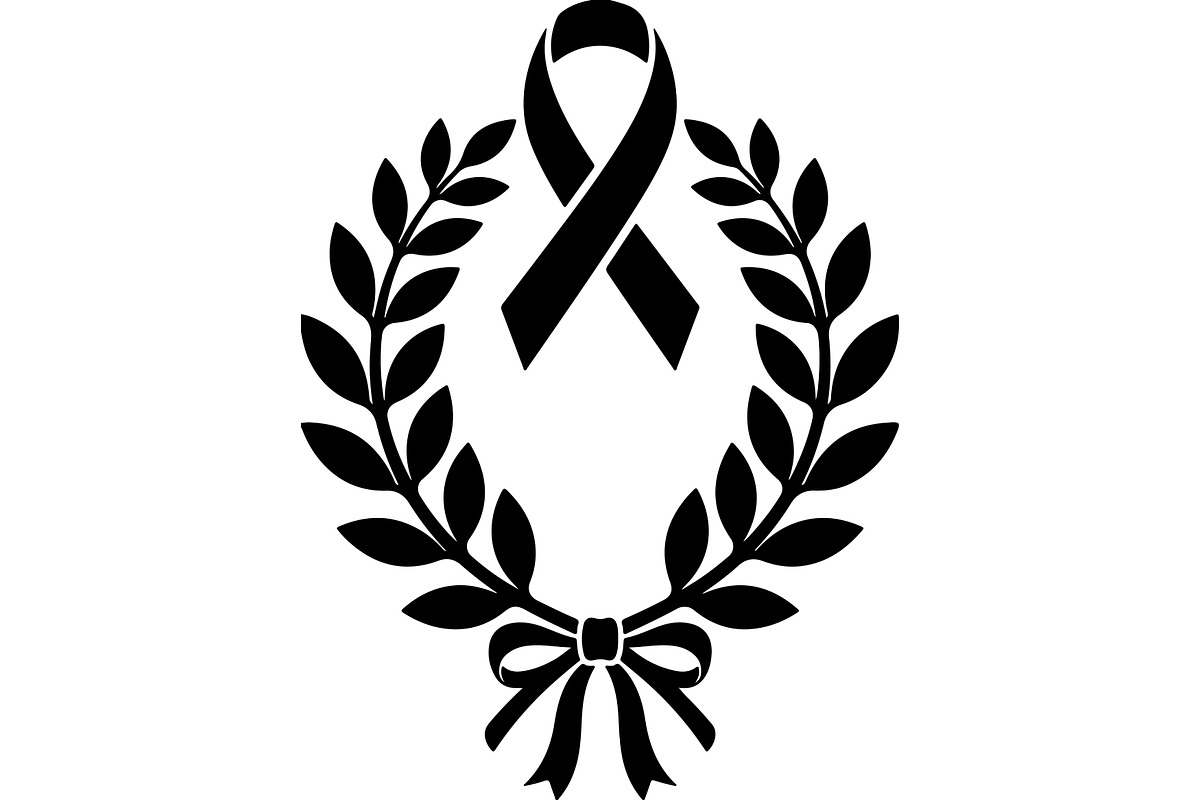 Black Ribbon Laurel Wreath, a Decorative Illustration by balal (Photo 8 of 15)