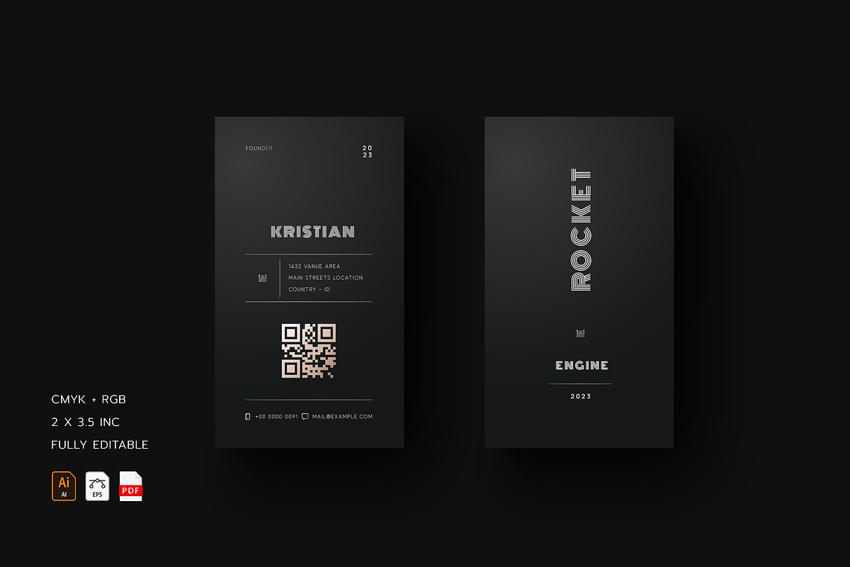 5 in 1 Vertical Luxury Business Card, a Business Card Template by Ctrl space studio (Photo 4 of 5)