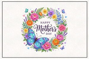 Happy Mother's Day Floral PNG, an Animal Illustration by CraftArtStudio