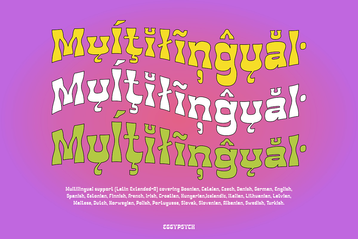 EggyPsych - a funky font, a Sans Serif Font by Brainware Graphic (Photo 5 of 8)