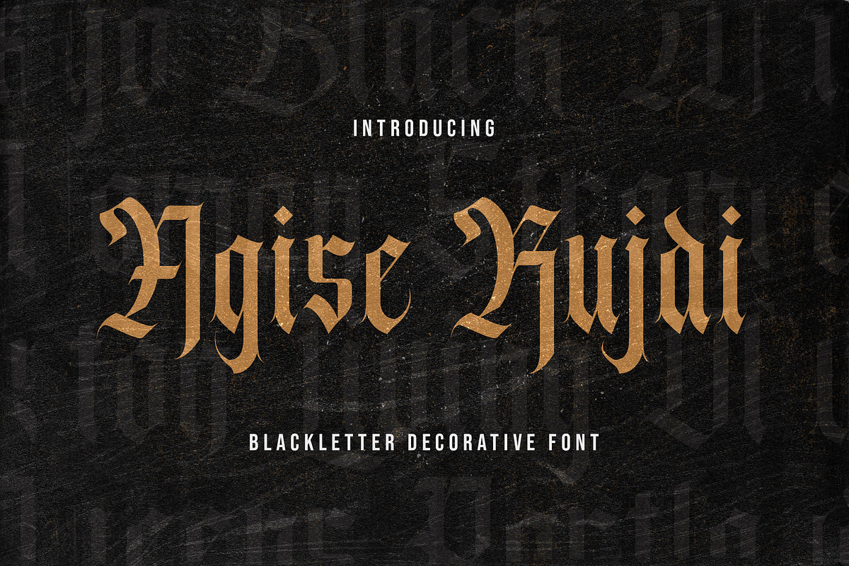 Agise Rujdi - Blackletter Font, a Blackletter Font by StringLabs (Photo 1 of 10)