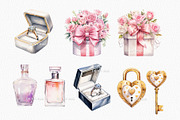 Boho Watercolor Wedding Clipart, a Decorative Illustration by OKArtHub (Thumbnail 4 of 12)