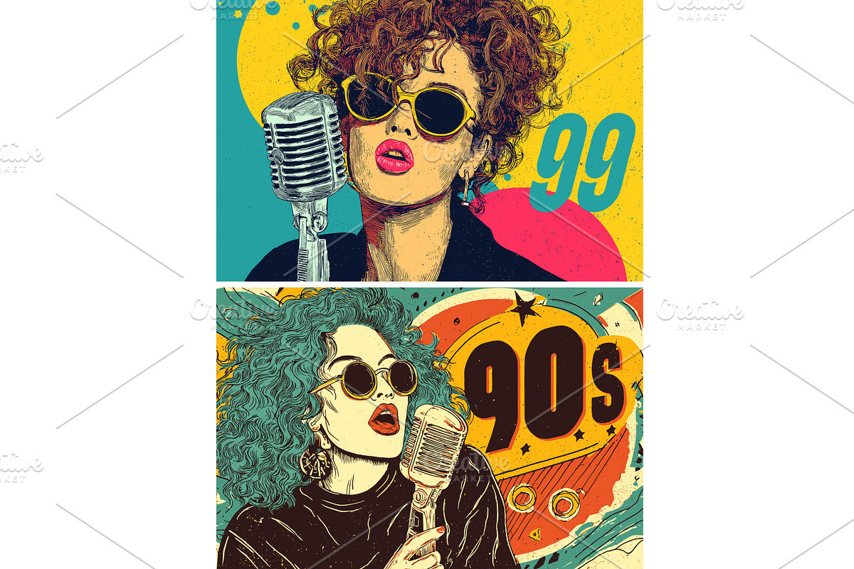 Woman singer portrait pop art style, an Object Illustration by Onyx