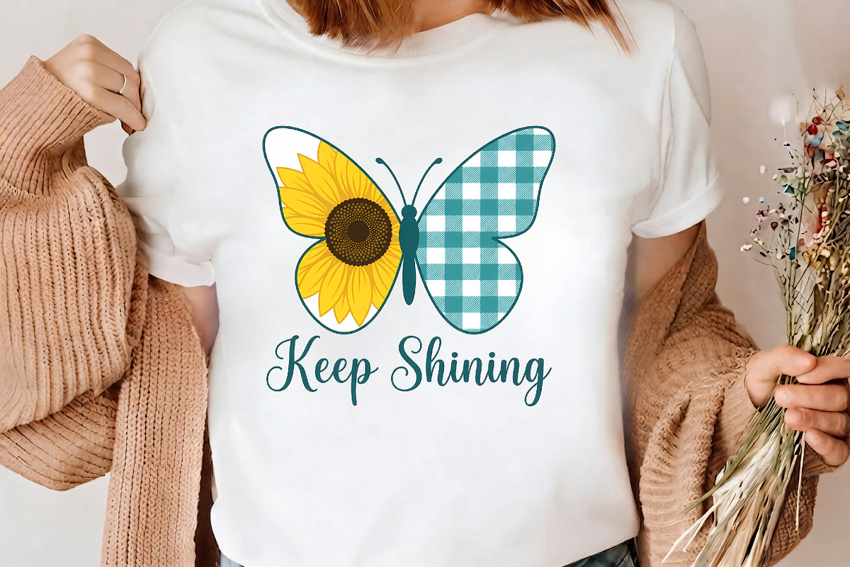 Keep Shining Sunflower Butterfly PNG, a Seasonal Illustration by CrexoraLab (Photo 3 of 4)