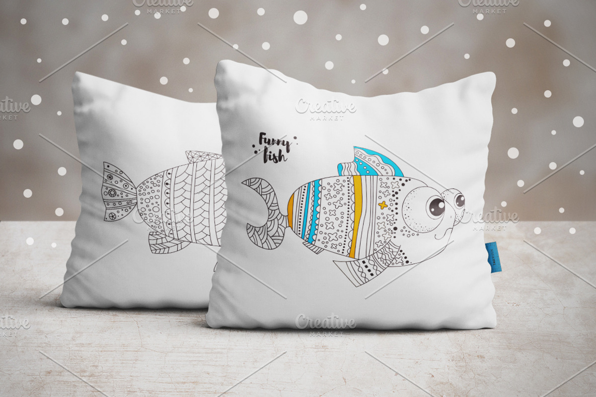 Ten funny fishes . Coloring pages., a Graphic by Anna Violet (Photo 4 of 5)