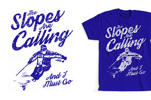 Snow Skiing T-Shirt Design