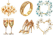 Golden Wedding Decor Clipart, an Illustration by Pixels.Craft (Thumbnail 3 of 7)