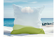 Beach Square Pillow Mockup for Canva, a Household Mockup by NoemieDesigns (Thumbnail 2 of 8)