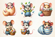 Funny Easter Mouse Clipart, an Illustration by DreamArtGraphic (Thumbnail 2 of 4)