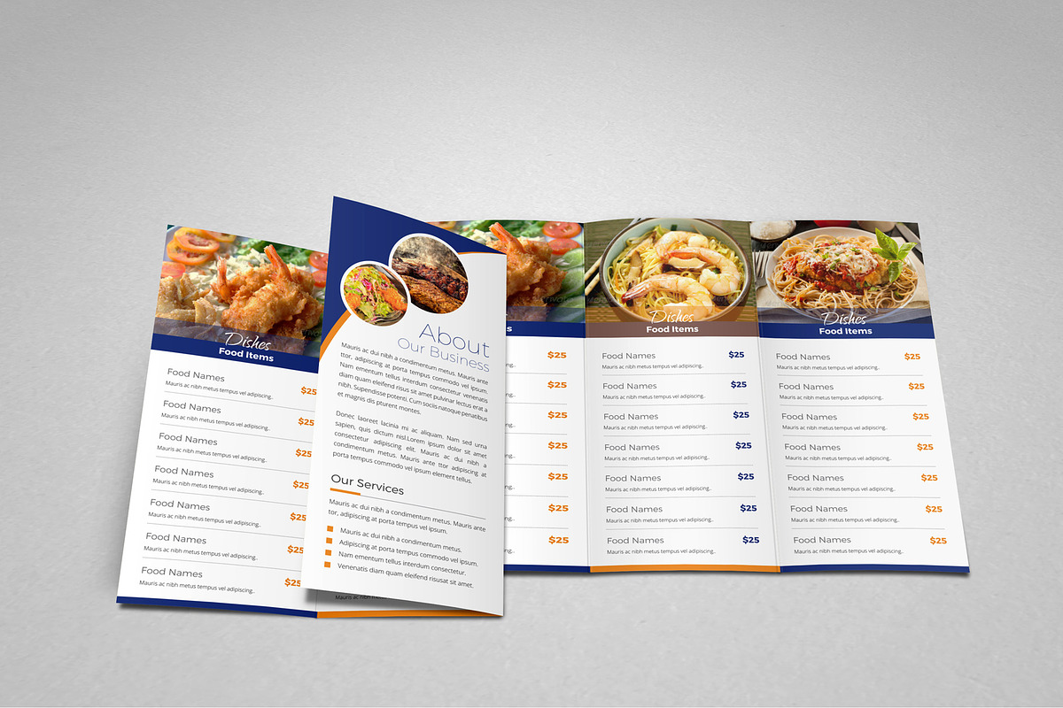 Food Restaurant Trifold Template, a Brochure Template by JanySultana (Photo 12 of 13)