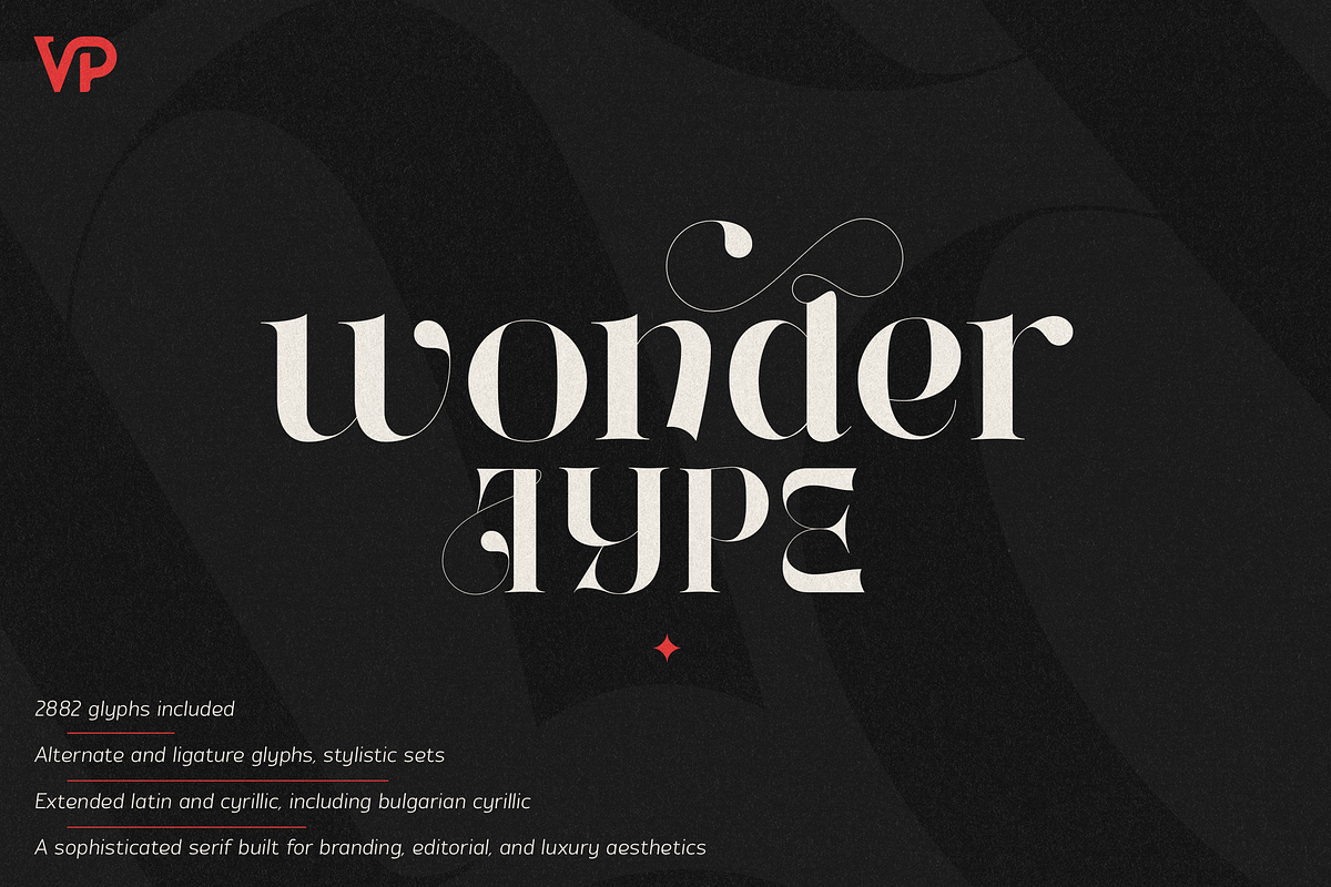 Wonder Type - high-end serif font, a Serif Font by VP Fonts (Photo 1 of 20)