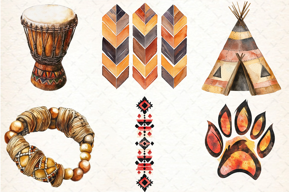 Indigenous Tribal Motifs Clipart Bun, an Illustration by DreamCafeArt (Photo 4 of 7)