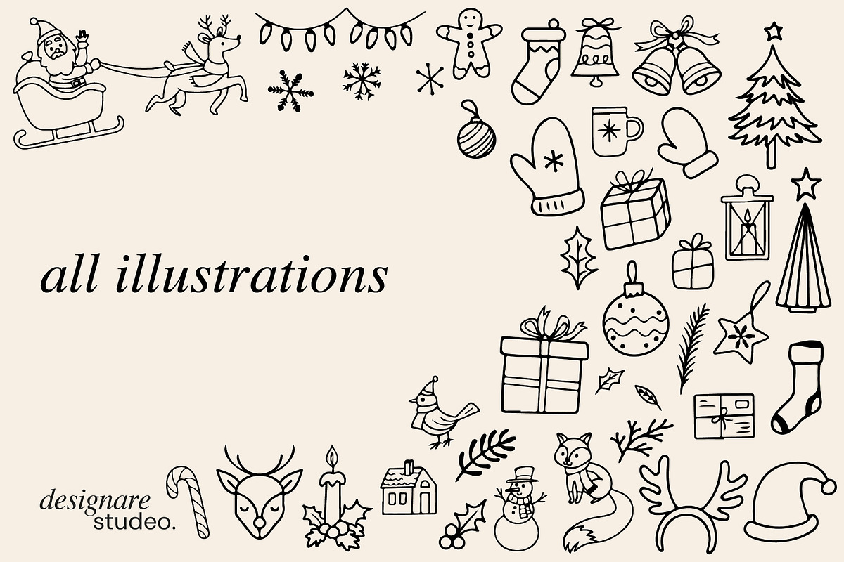 Merry Chrismas Illustrations, a Decorative Illustration by ginni illustrations (Photo 6 of 6)