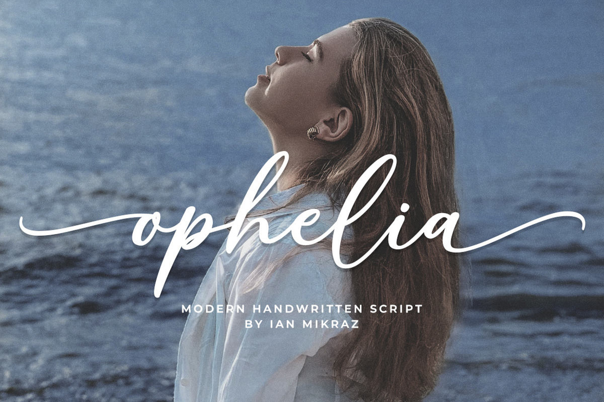 Ophelia - A Modern Handwritten Scrip, a Handwritten Font by ianmikraz (Photo 1 of 7)