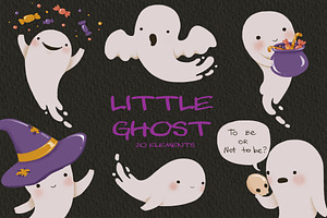 Little Ghost Clipart. Halloween