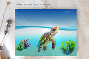 Colorful Watercolor Sea Turtles, an Illustration by Dazzling Art Boutique (Thumbnail 7 of 9)