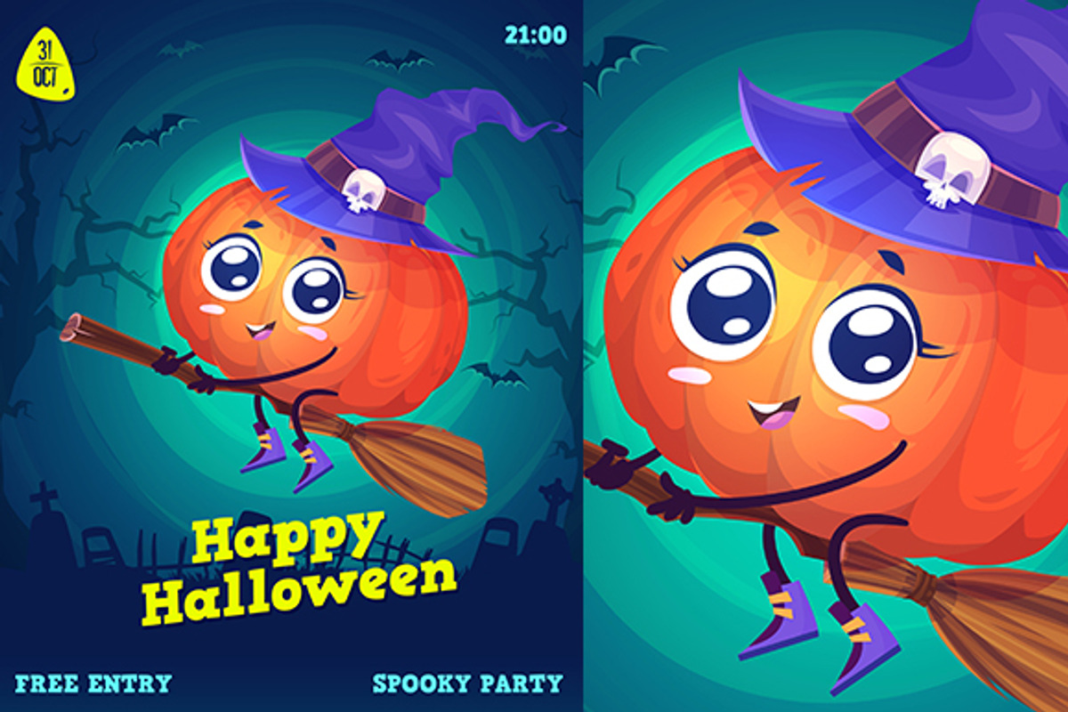 Pumpkin witch, a Decorative Illustration by Krolone