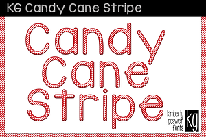 KG Candy Cane Stripe Font, a Script Font by Kimberly Geswein Fonts