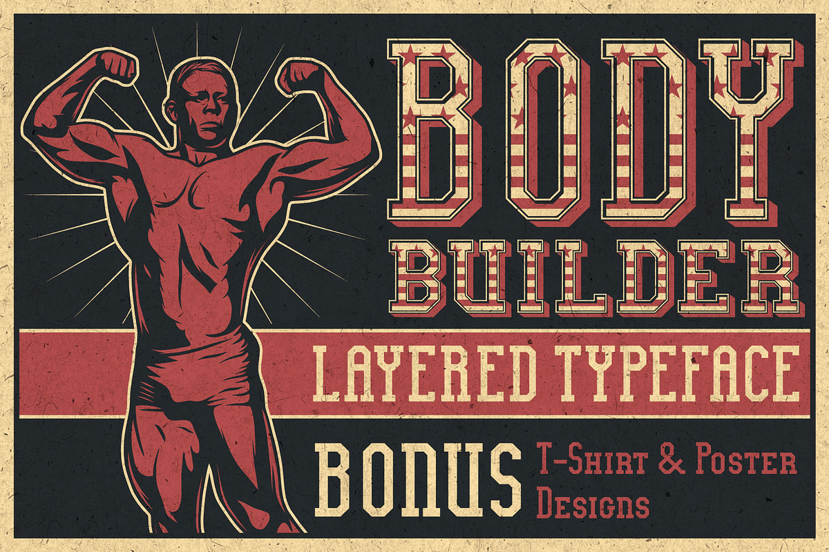 Bodybuilder Layered Font