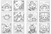Winter Coloring Pages: Fruit-Themed, a Seasonal Illustration by Lamia Emad (Thumbnail 3 of 3)