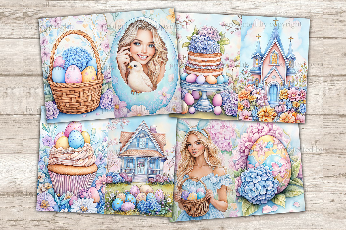 Pastel Easter Junk Journal Pages | Creative Market