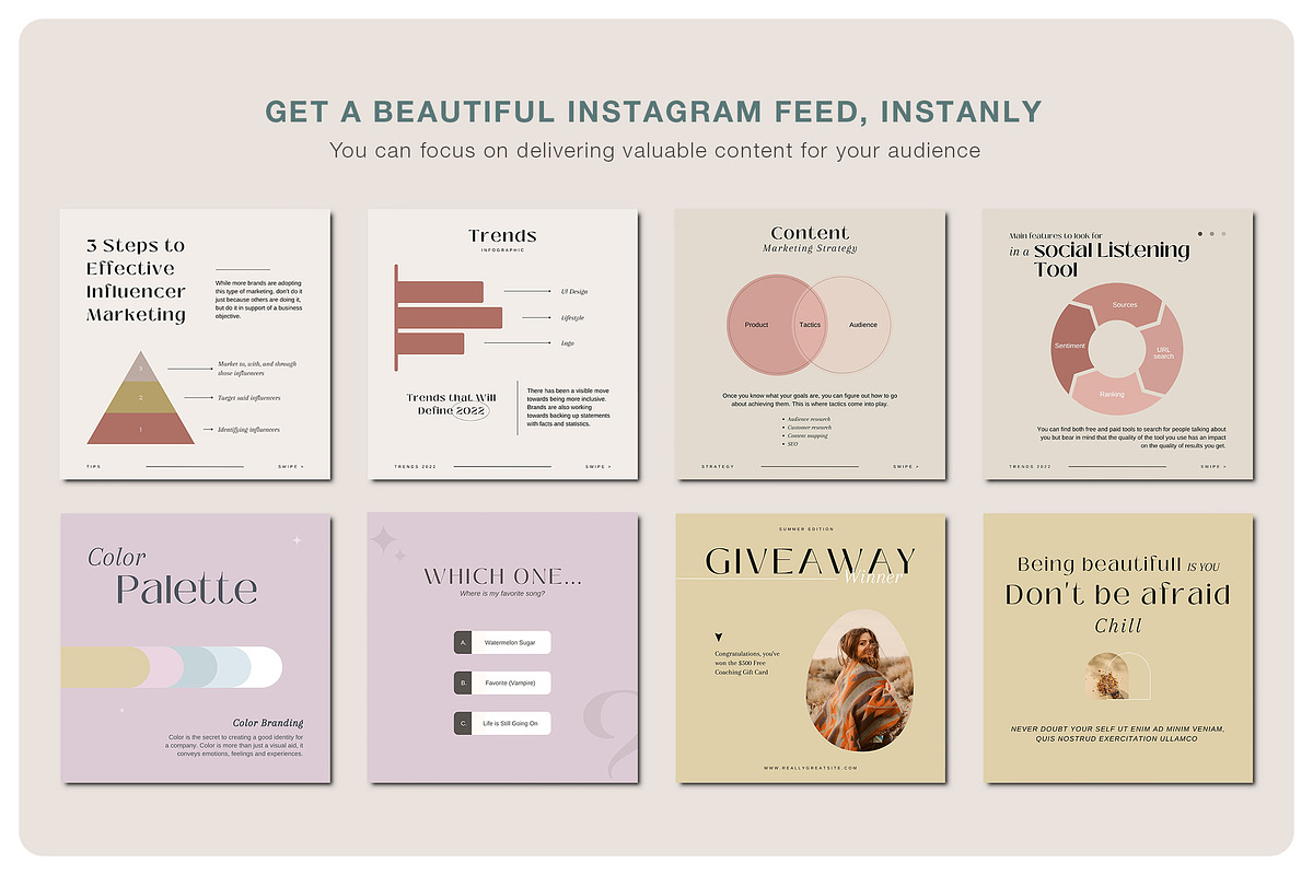 TAHOE Wellness Instagram Kit | CANVA, a Social Media Template by BlancaLab Studio (Photo 4 of 9)