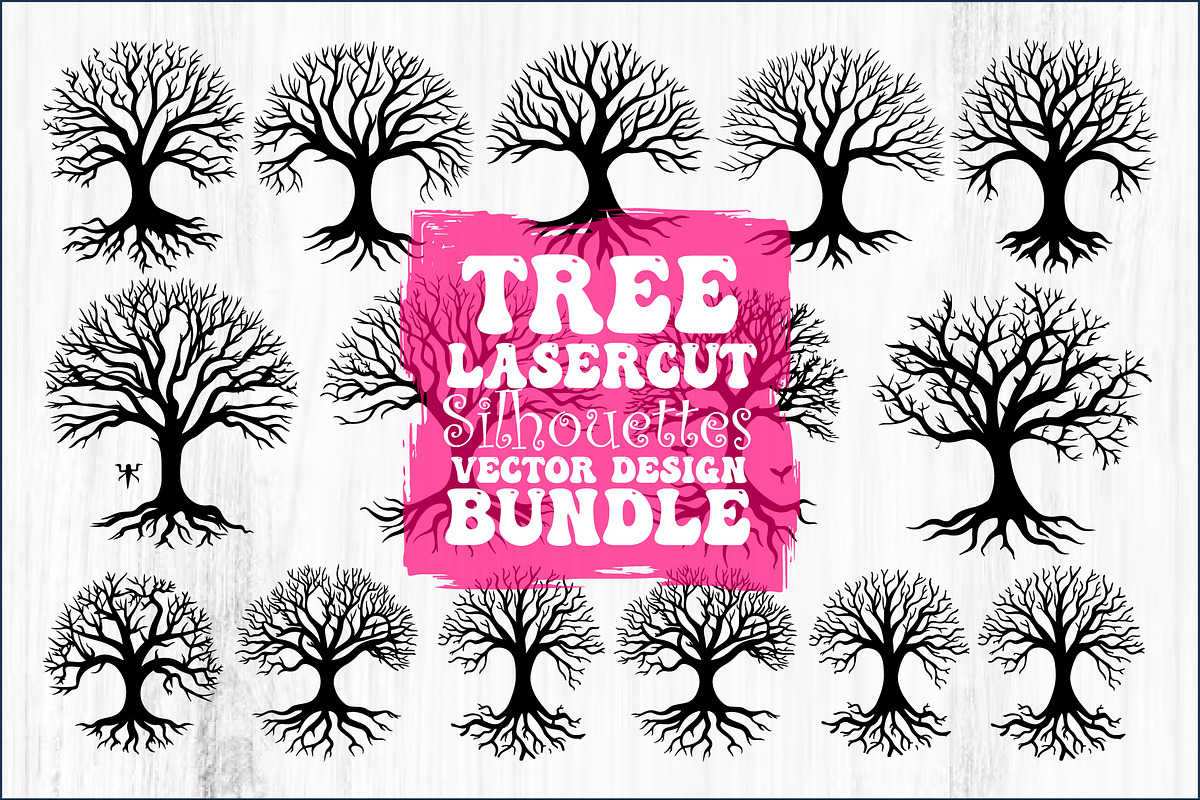 Laser Cut Tree Silhouettes Bundle, a Graphic by hafijul (Photo 1 of 10)
