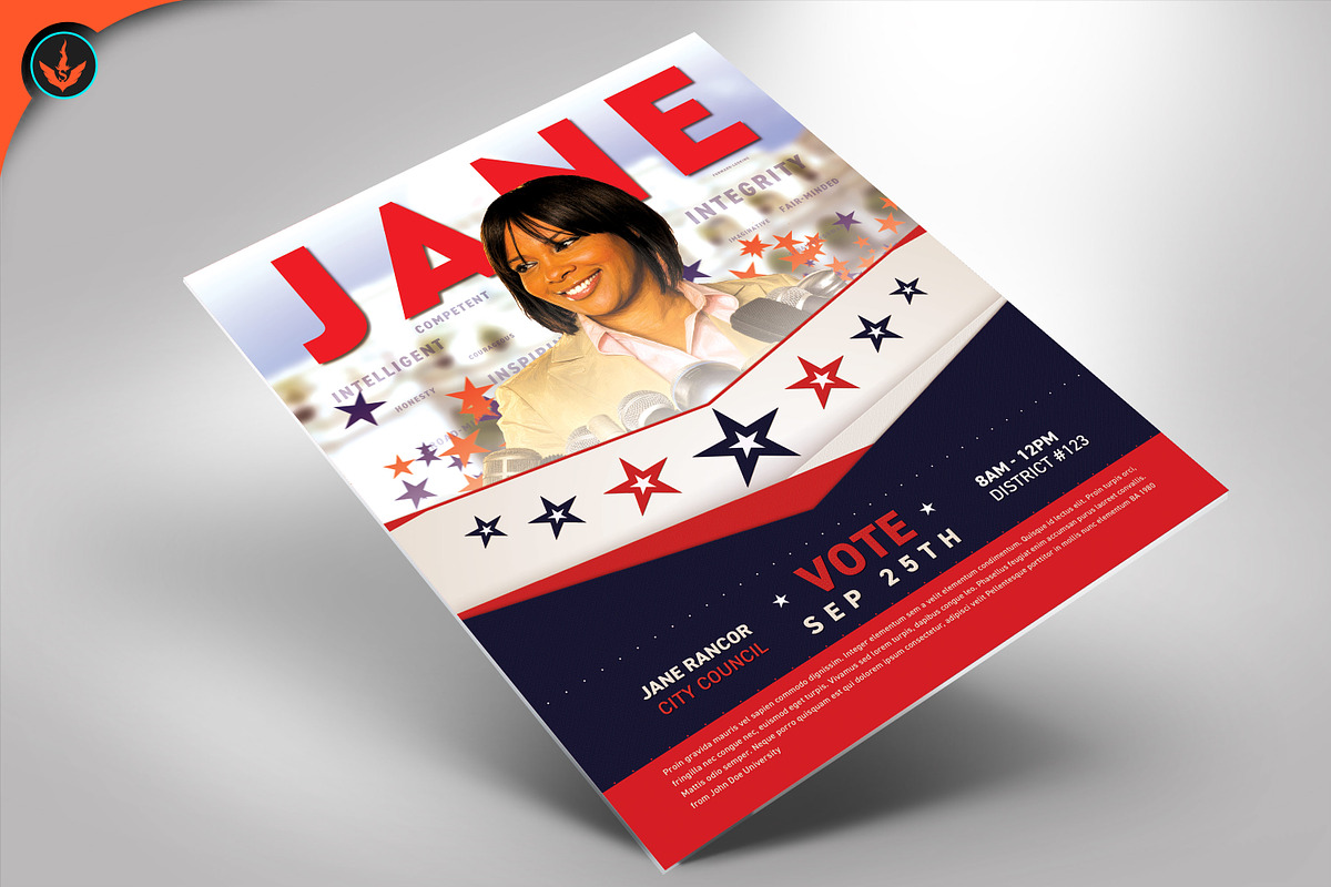 Vote Jane V3 Political Flyer, a Flyer Template by SeraphimChris (Photo 1 of 3)