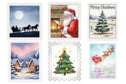 Christmas Postage Stamps, an Illustration by Daily.Designs (Thumbnail 2 of 9)