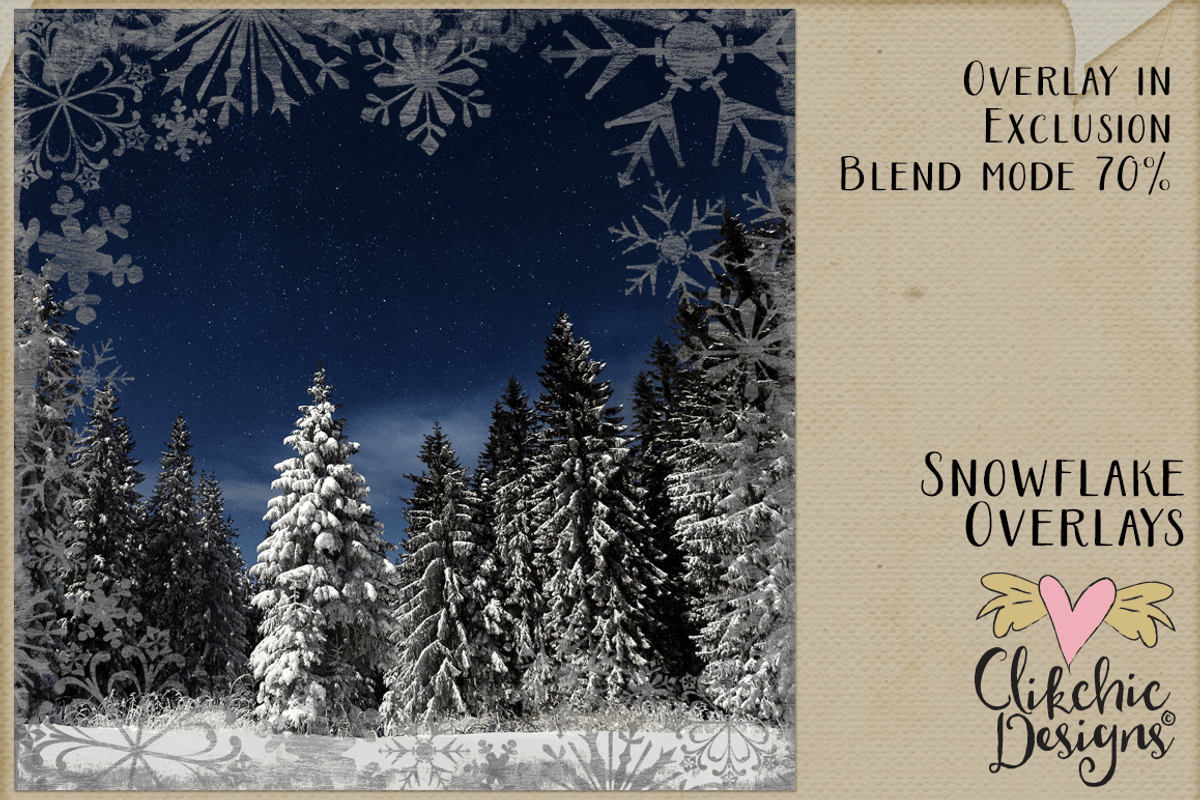 Grungy Textured Snowflake Overlays preview 4