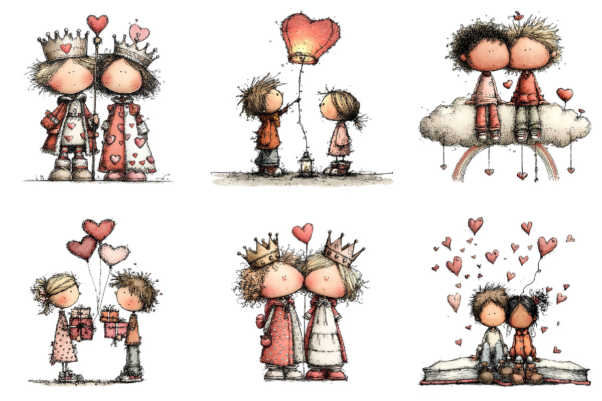 Whimsical Valentines Day Couple, an Illustration by DreamArtGraphic (Photo 2 of 4)