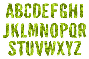 Green Leaves Alphabet [Vector]