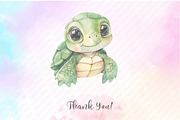 Watercolor Baby Turtle Clipart, an Illustration by Watercolor design (Thumbnail 7 of 12)