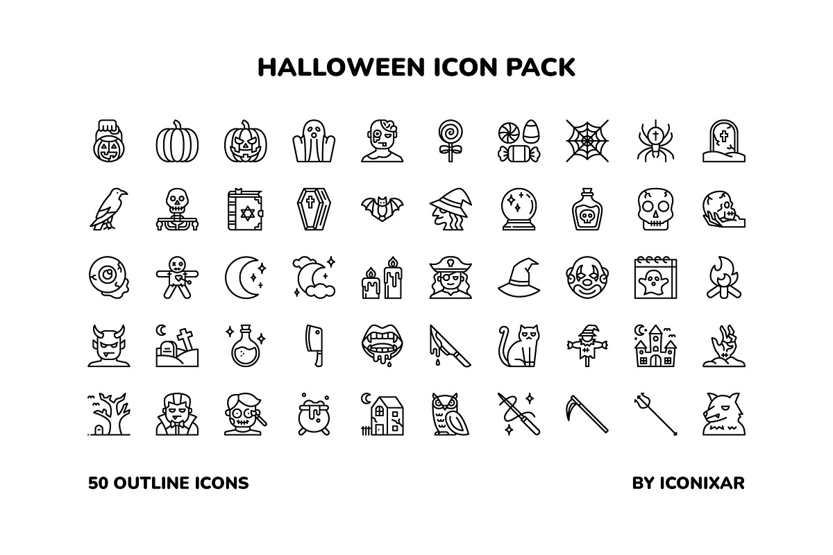 Halloween Icon Pack, an Outline Icon by Iconixar & Friends (Photo 3 of 3)