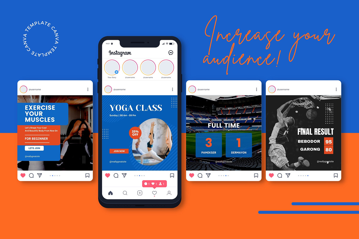 Sports Content Instagram Posts, a Social Media Template by emcrea (Photo 2 of 9)