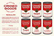 Canned Goods Font Family, a Font by Brethrendesignco (Thumbnail 1 of 4)