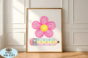 Doodle Flower & Heart Pencil PNG, a Seasonal Illustration by Daily.Designs (Thumbnail 5 of 5)