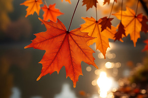 Vibrant maple leaves in autumn sunli, a Background Photo by Artonix