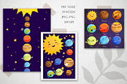 Solar system. Cute Planets Clipart, a Decorative Illustration by LukaJreym (Thumbnail 5 of 12)