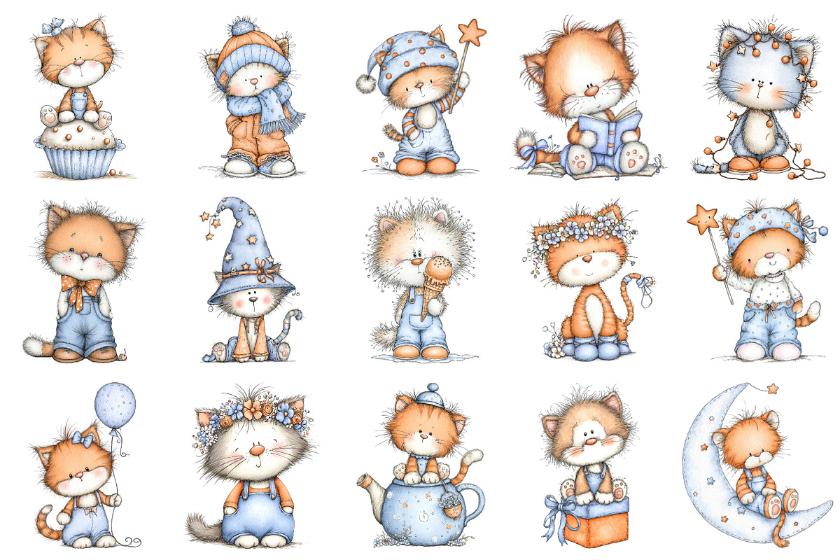 Whimsical Cute Cat Sublimation, an Illustration by Pixels.Craft (Photo 5 of 6)