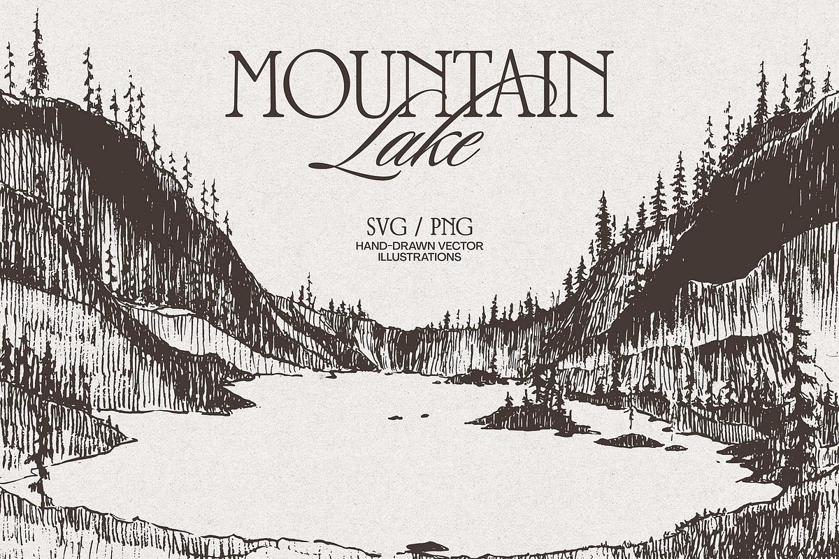 Pine Forest Mountain Lake, a Seasonal Illustration by TheMountBirdStudio (Photo 1 of 4)