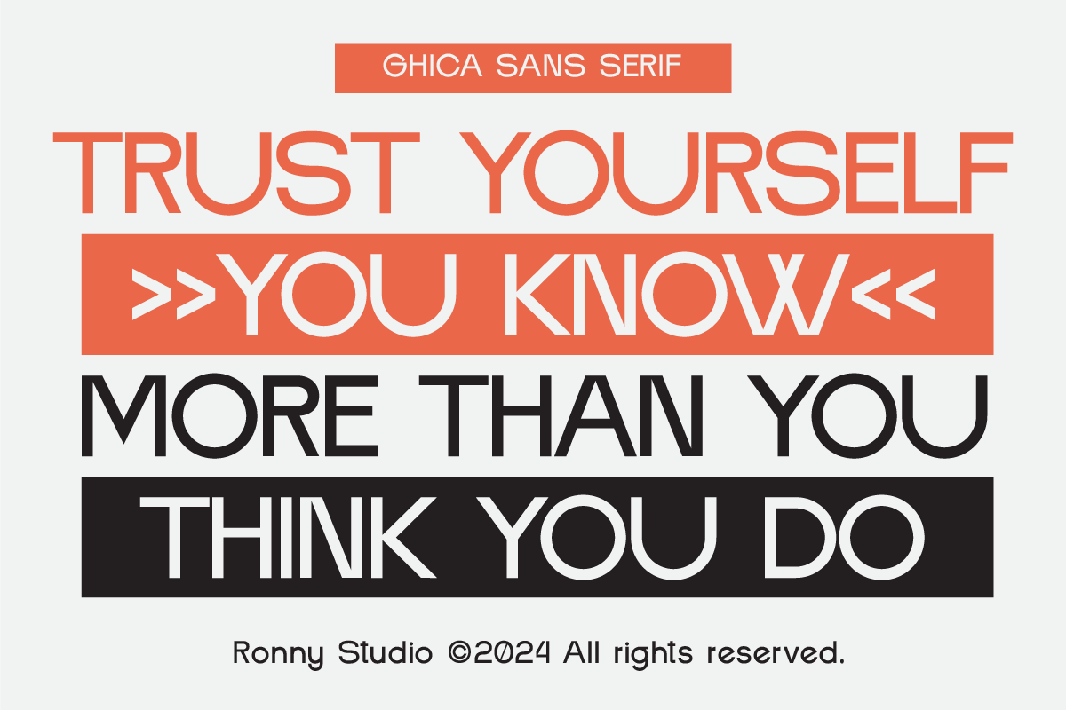 Ghica Clean & Minimalist Typeface, a Sans Serif Font by Ronny Studio (Photo 7 of 9)
