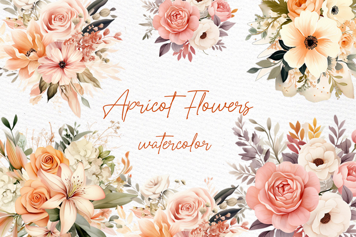 Watercolor Lily Flowers Clipart, a Decorative Illustration by LeCoqDesign (Photo 1 of 6)