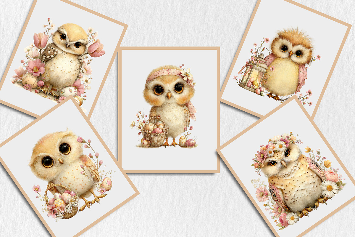 Funny Spring Owl Clipart, a Seasonal Illustration by Rose Art (Photo 6 of 6)