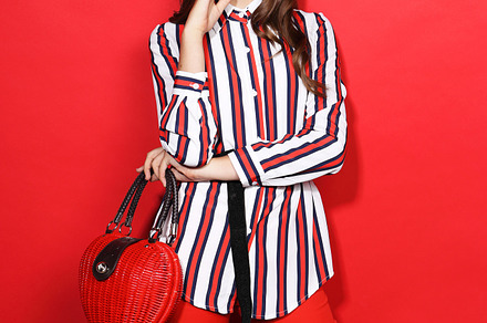 Fashion woman red background featuring fashion, woman, and model, a Beauty & Fashion Photo by MaxFrost